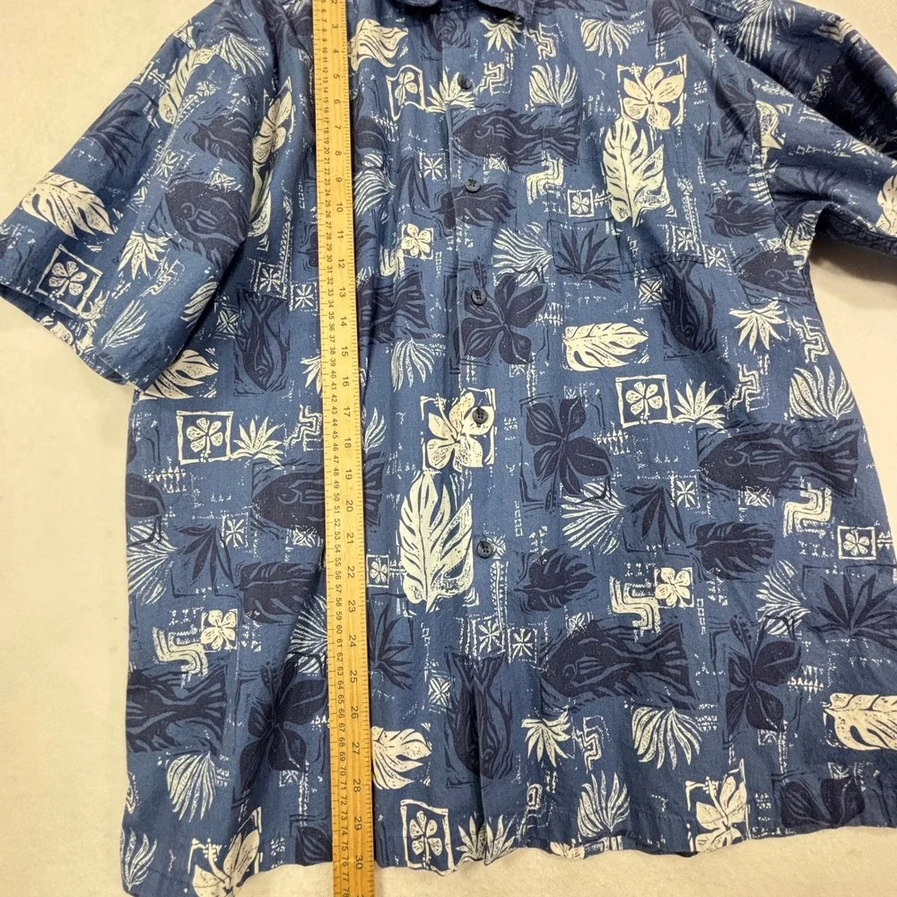 Newport Blue Camp Shirt Mens XL Hawaiian Relaxed Fit Tropical Fish Print Aloha - Picture 7 of 8